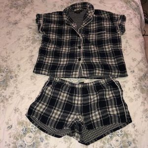 Madewell flannel pajama short set sz Small